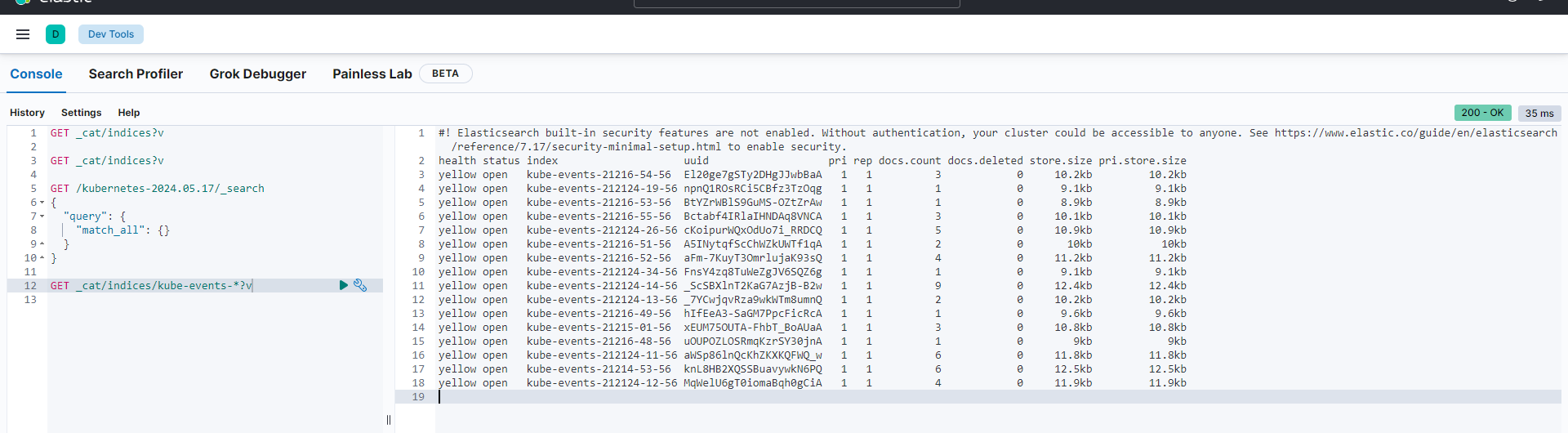 Query index